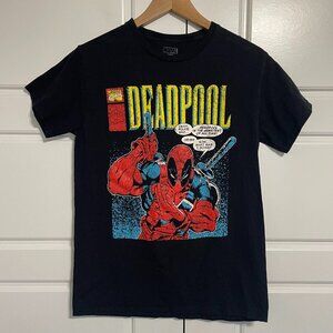 Share Deadpool T-Shirt Mens Small Black Retro Marvel Comic Book Cover Graphic Te